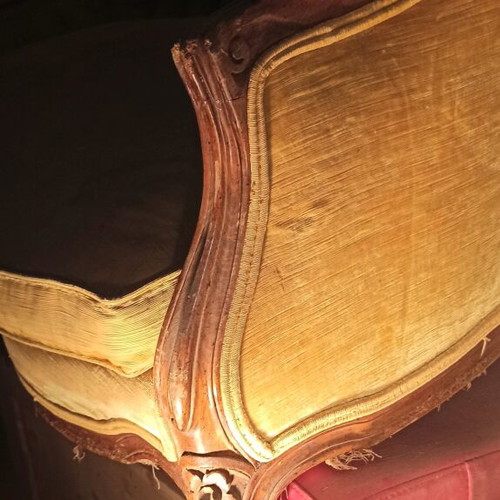 Classic two-seater sofa with carving used
