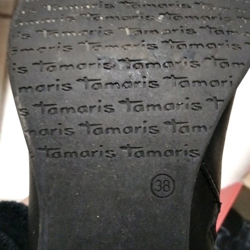 Tamaris leather ankle boots used, size 38, black