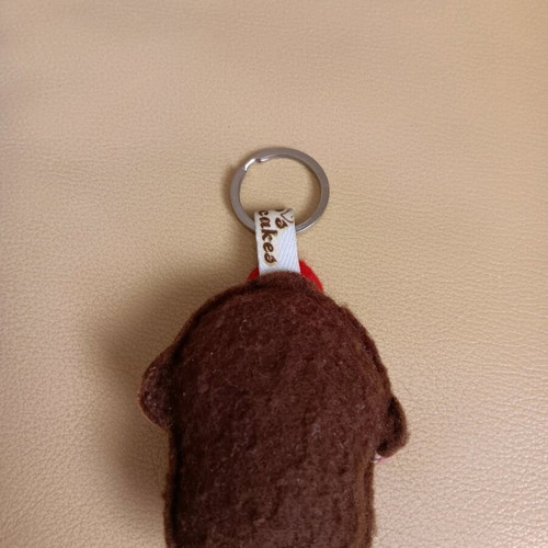 Cupcake key holder new felt in brown-red-pink colors