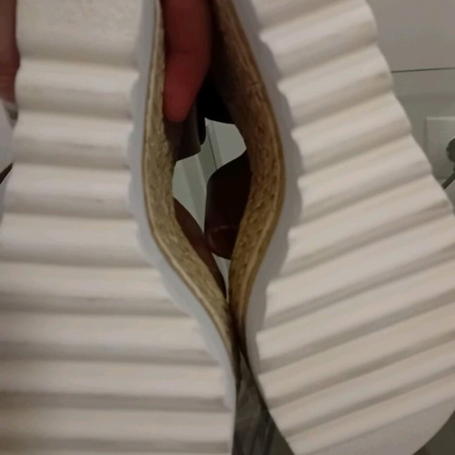 Leather platform sandals like new, beige and brown, size 37, Tsintzas
