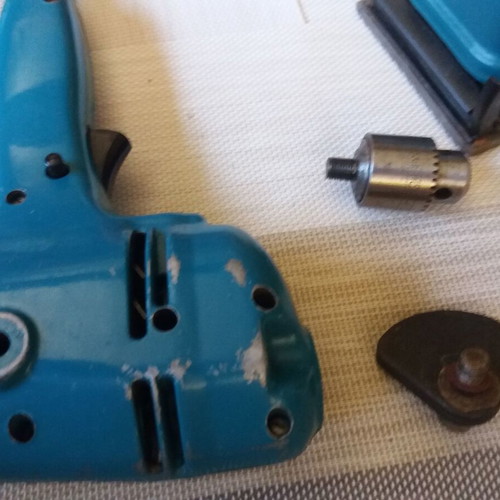 Black & Decker D400 vintage drill with orbital sander attachment, 1980s