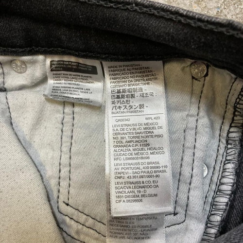 Levi's 519tm black denim jeans, men's W32 L30