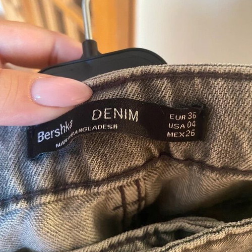 Bershka denim shorts, grey, size S
