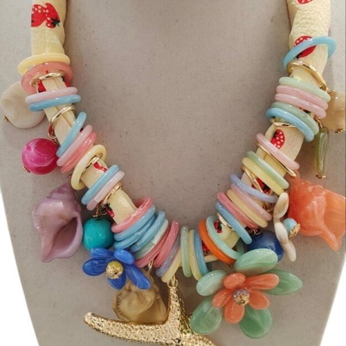 Starfish necklace new, multicolor