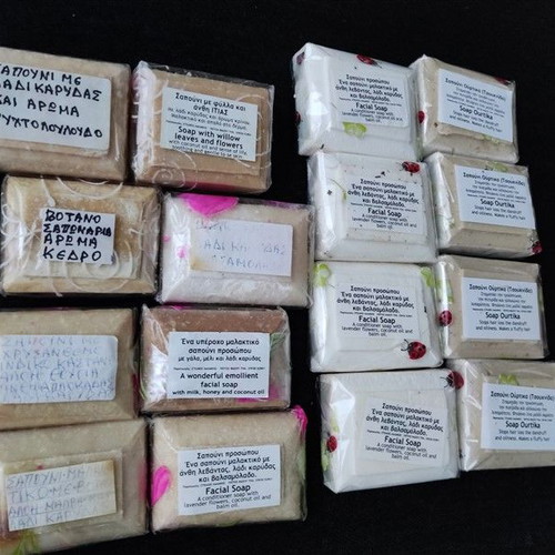 Handmade organic soap with various herbs, set of 3, new