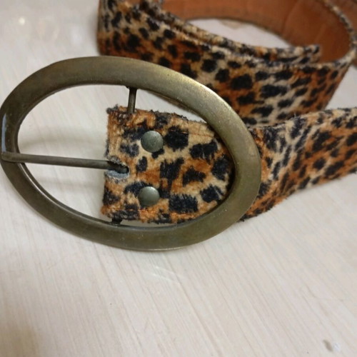 Animal print belt used, 4 cm width, 110 cm length
