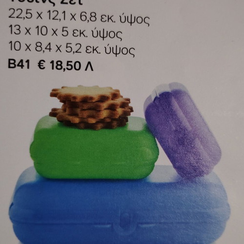 Twins set new, three containers for sandwiches and snacks