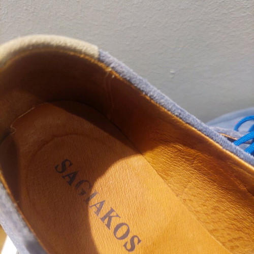 Sagiakos men's suede shoes blue like new, size 42