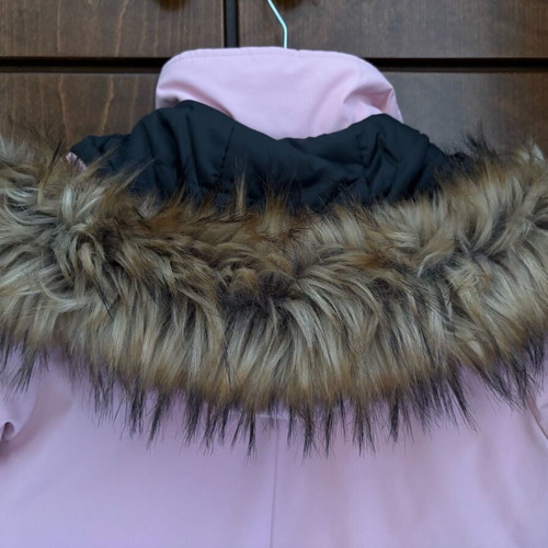 Napapijri pink jacket like new, very warm with removable fur hood