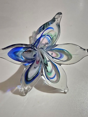 Murano decorative flower like new, blue shades