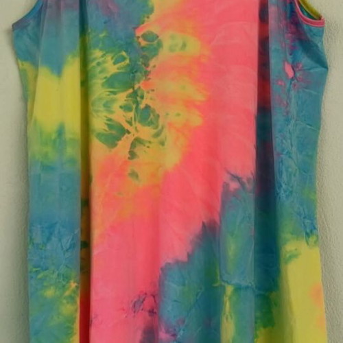 Plus Size Tie Dye Criss-cross Cami Dress new, lightweight, colorful