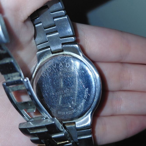 Movado Museum wristwatch, two-tone, black dial