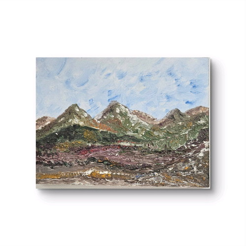 Two small oil paintings like new, abstract landscapes
