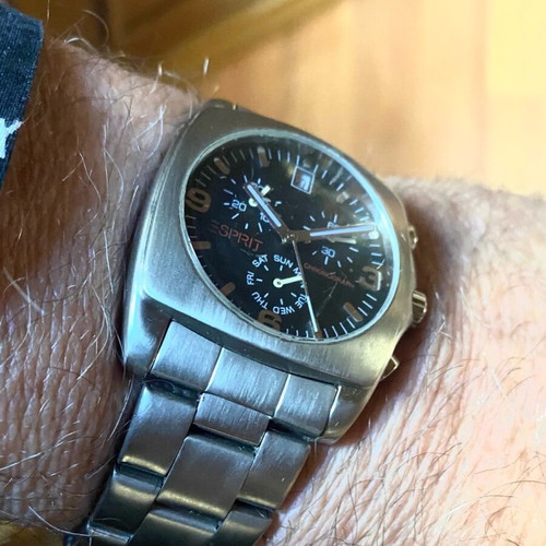 Esprit Chronograph 38mm waterproof 50M with box and warranty