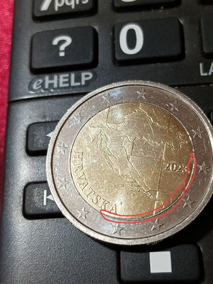 Αναμνηστικό κέρμα 2 ευρώ Κροατίας 2023 σαν καινούργιο με σφάλματα
