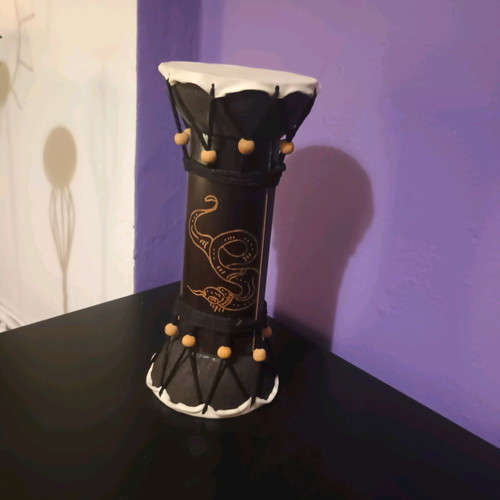 Handmade wooden decorative doumbek like new from India