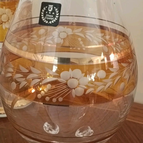 Vintage crystal vases 23 cm and 22 cm like new