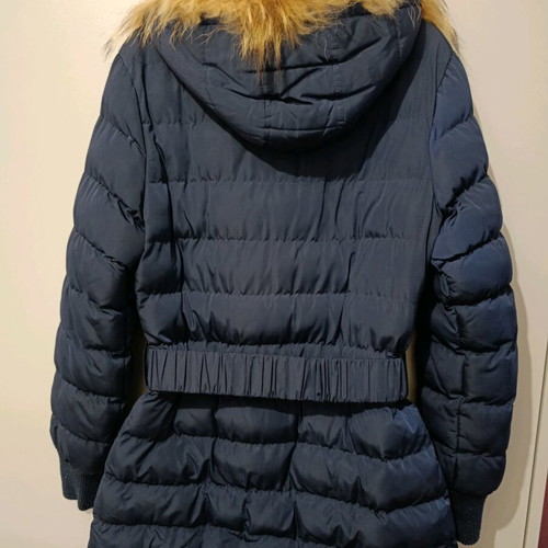 Edward Jeans blue jacket like new with detachable hood and belt size L