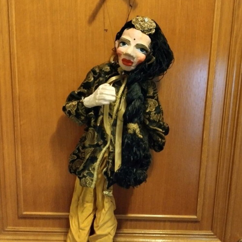 Handmade doll like new with amazing clothes hanging