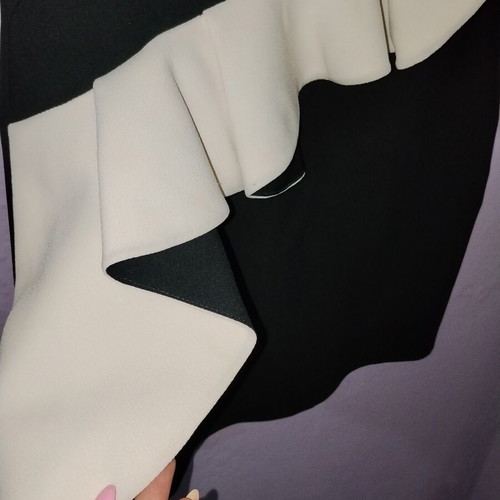 Zara Woman Strapless Mini Dress like new, black and off white ruffles