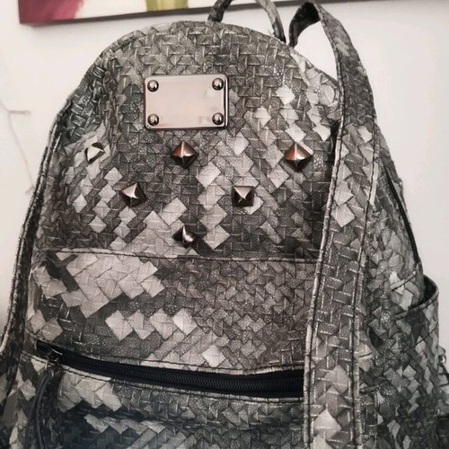 Grey backpack like new with studs