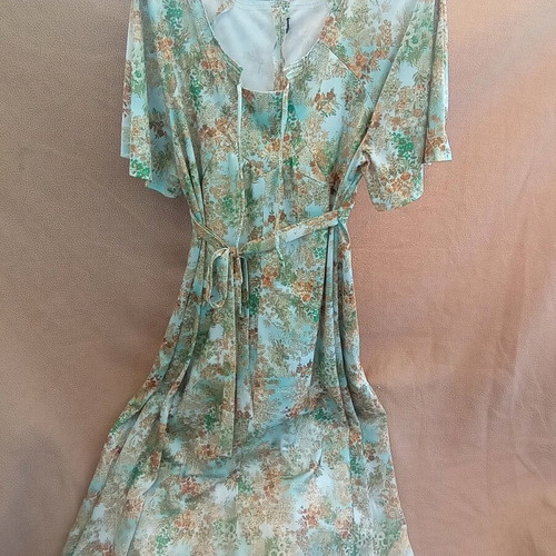 Romantic dress like new with waist belt, sleeves and chest cords