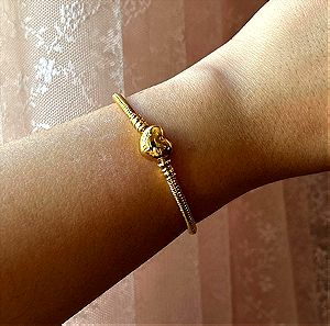 pandora heart bracelet χρυσο 17 cm MET ALE βραχιολι