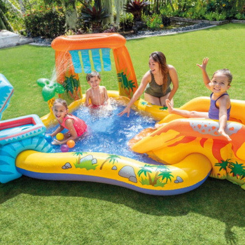 Inflatable Kids Water Park 5-in-1 with Slide and Pump, New