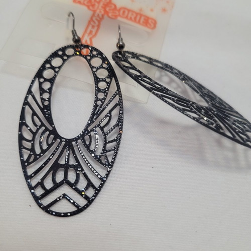 Long black earrings