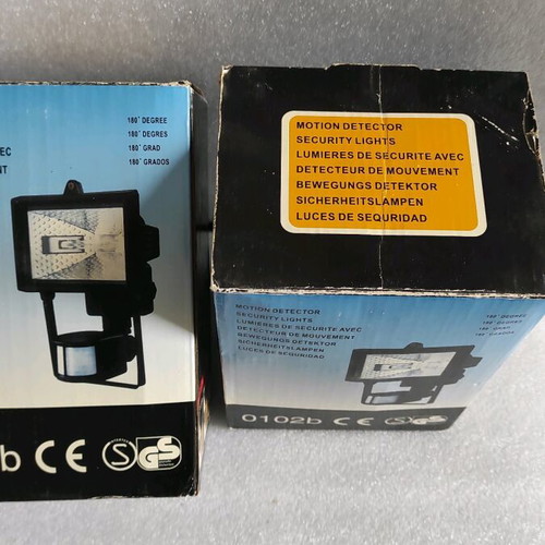 Halogen floodlights 150watt with motion detector, pack of 2