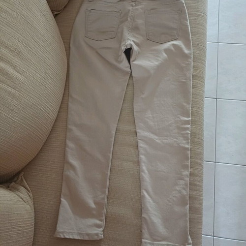 Women's elastic pants beige used with side zipper