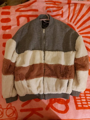 Bomber jacket Bershka new, size XS, gray pink white