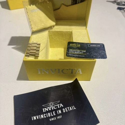 Invicta speciality diamond watch new, gold color, waterproof