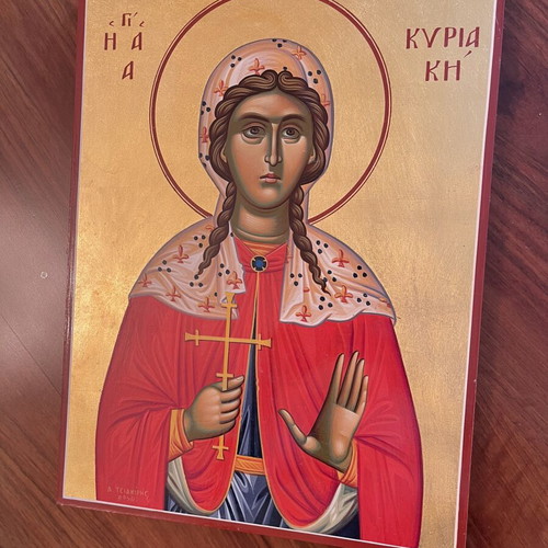 Byzantine Handmade Icon of Saint Kyriaki Like New