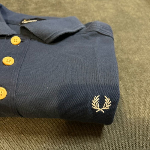Fred Perry men's polo shirt short sleeve blue used like new, size M
