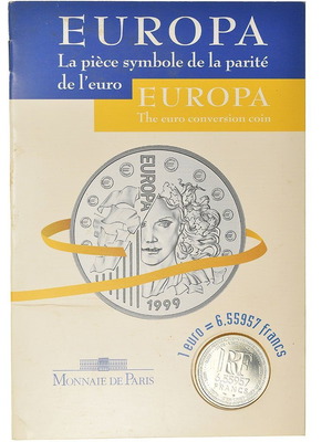 6.55957 Francs 1999 Paris Silver Coin New
