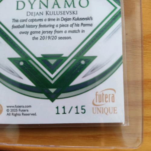 Futera 2025 Dejan Kulusevski Patch like new, numbered 15