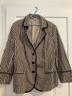Basler vintage striped cotton blazer used, UK 18 - EU 46