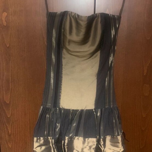 Evening dress short taffeta like new, gold size S