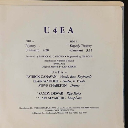 U4EA 7’ Mystery vinyl record used, AOR rock from Canada