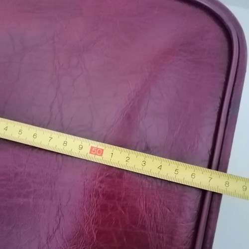 Vintage suitcase used, burgundy color, 1970s with metal clasps