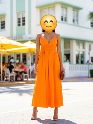 Zara orange midi summer dress brand new, size M