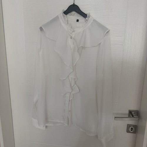 White Women's Shirt with Ruffles like new, size L