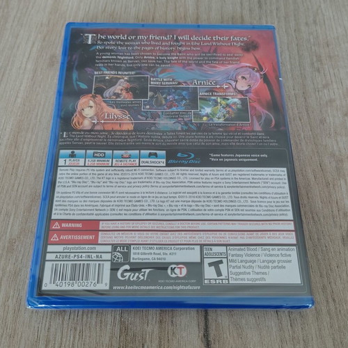 Nights of Azure PS4 game, new