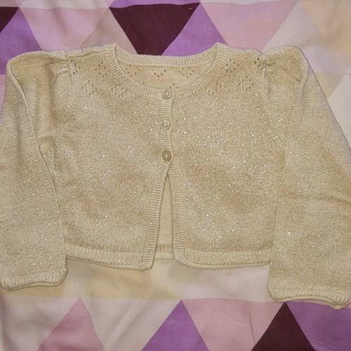 Baby bolero cardigan like new, size 6-9 months, beige gold