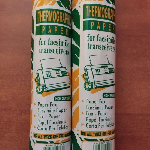 Fax thermal paper rolls new, pack of 2, 210mmx30m