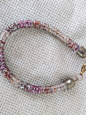 Bracelet brown lurex cord new handmade