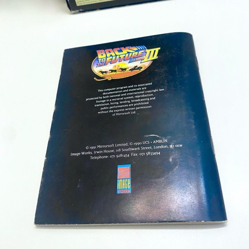 Back to the Future II box and manual used without Amstrad Disc