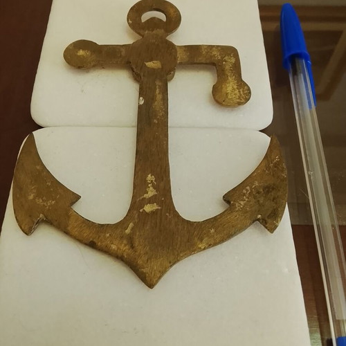 Vintage brass decorative anchor Vlassopoulos - ELOM used