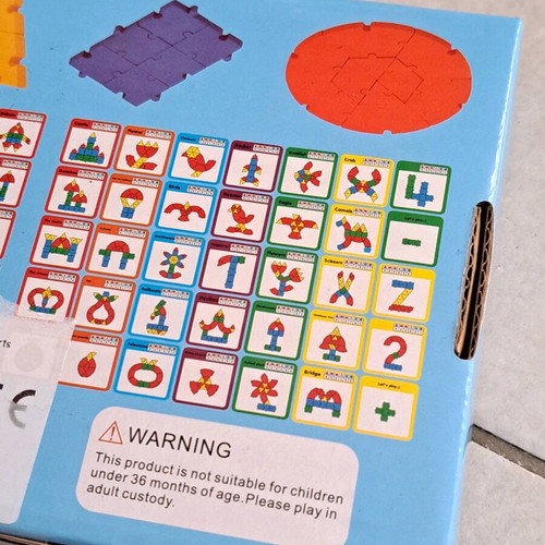 Creative wooden puzzle for kids, educational game with alphabet and numbers